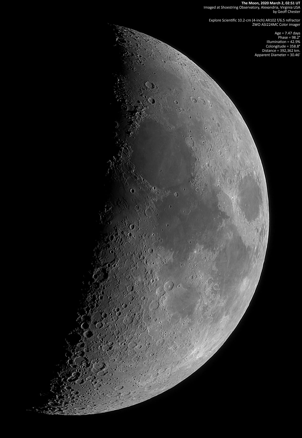 The Moon, 2020 March 2, 02:51 UT